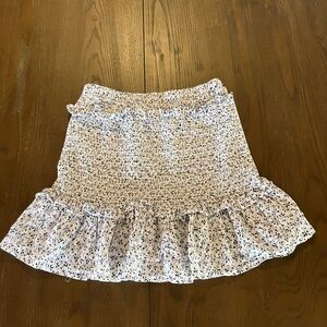 Floral smocked Ruffle Mini Skirt